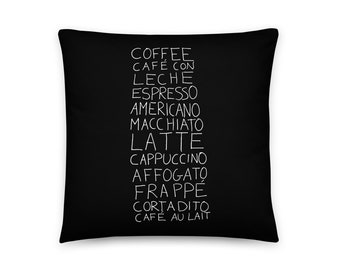 Starbucks Coffee poster Coffee print Coffee art Accent Pillow Drinks print Coffee gifts Coffee lovers gifts Kitchen art Dorm Decor - Pillow