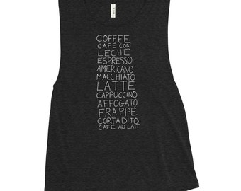 Starbucks Coffee poster Coffee print Coffee art Coffee shirt Drinks Coffee gifts Coffee lovers gifts fashion kate spade latte art - Tank