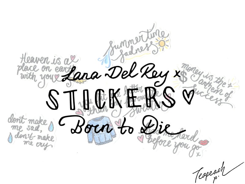 Lana Del Rey Stickers, Honeymoon Sticker Pack, Honeymoon Album, Lana  Aesthetic Stickers, Decorative Stickers, Dreamy Fancy Stickers 