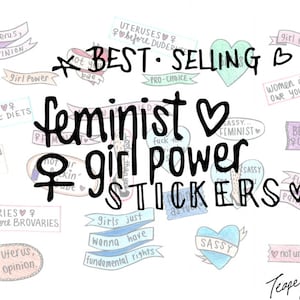 Juego de pegatinas Feminist Girl Power Sassy: 6-35 pegatinas brillantes surtidas; pegatinas de feminismo; empoderar a las mujeres; a la mierda el patriarcado; feminista; chica