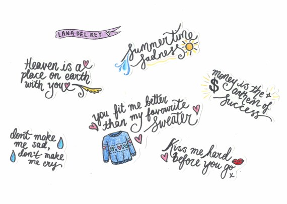 Born To Die Lana Del Rey Illustrated Lyrics Sticker Set 7 Etsy Born To Die Lana Del Rey Illustrated Lyrics Sticker Set 7 Etsy