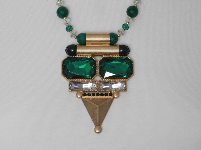 Jaspers Bold Gold Emeralds Crystals Earriings Pendant /& Necklace