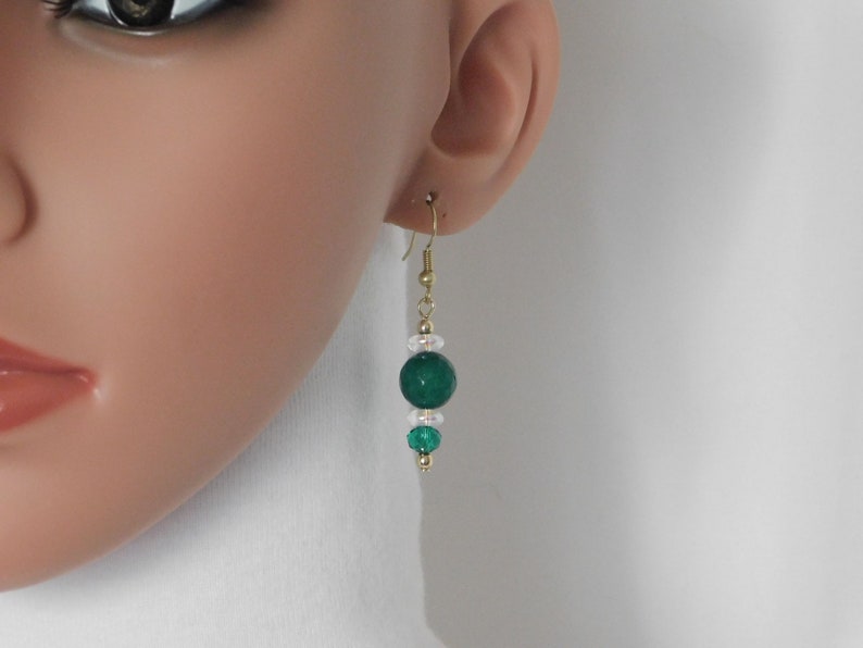 Jaspers Bold Gold Emeralds Crystals Earriings Pendant /& Necklace
