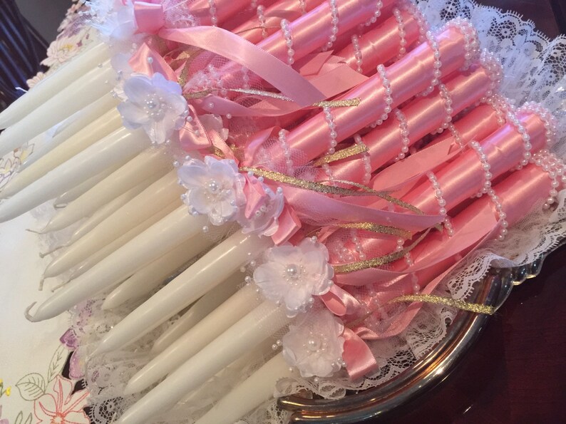 6 Baptism Candles Candle Tapers Wedding Candles Elegant Etsy