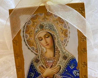 10 Virgin Mary icon favors, religious icons favors, baptism favors,Greek Orthodox icons, greek wedding, first communion favor