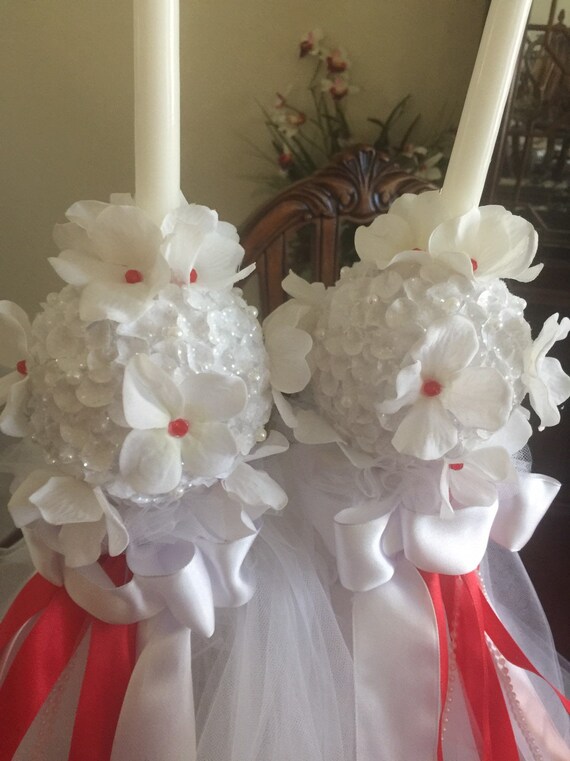 Greek Orthodox Baptism Wedding Candles Baptism Candles Etsy