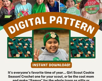 PATRÓN DIGITAL - Calentador de orejas de galleta de Girl Scout
