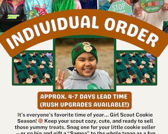 Individual Girl Scout Cookie Ear Warmer – Crochet Headband for Scouts & Tagalongs