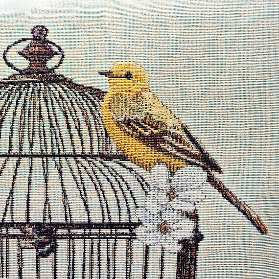 Housse De Coussin Coussin Oiseau Fleurs De Cage à Oiseaux Décoration Maison Housse De Coussin De Lancer Jet Coussin Style Romantique Coussin