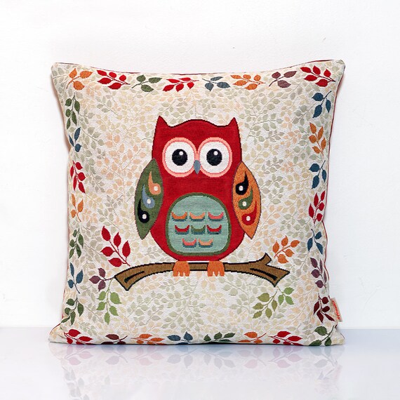 Owl pillow cover Bird cushion Nursery decor Home Decor Etsy