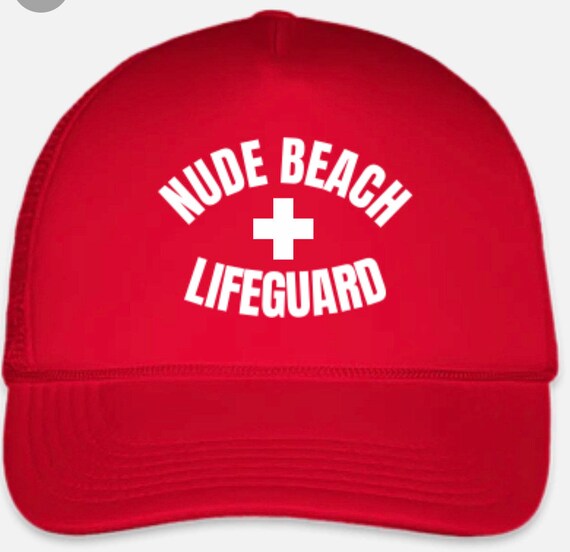 NUDE BEACH LIFEGUARD Trucker Hat Snap Back Cap Foam Brand New Mesh Unisex  Adjustable Beach