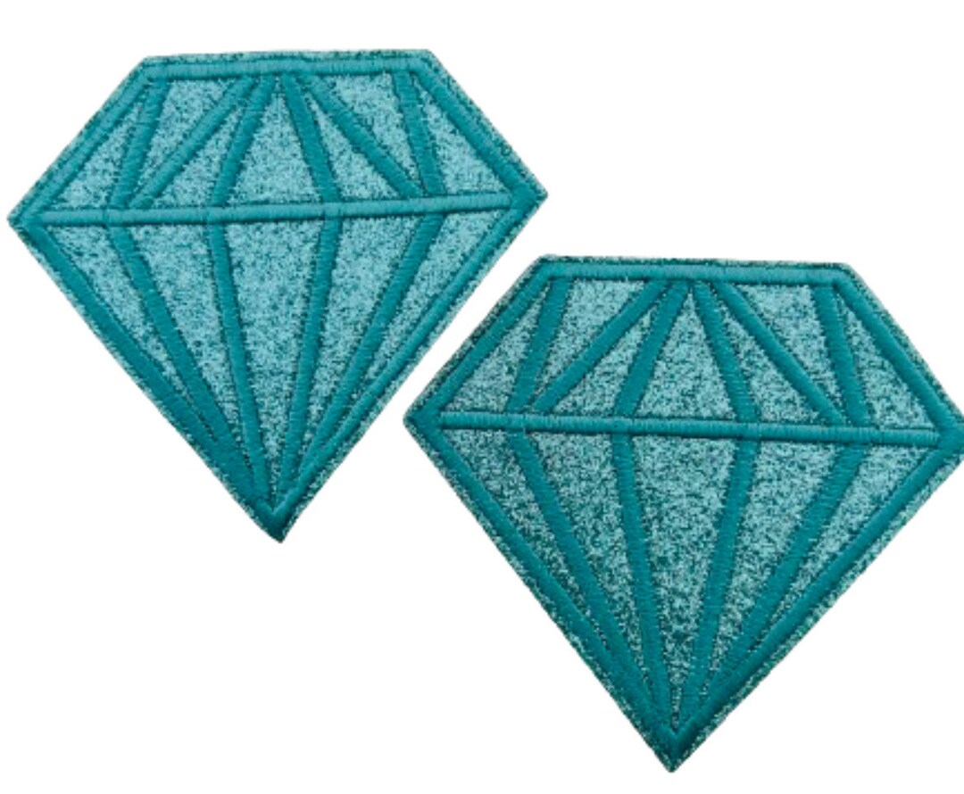 Diamond Patch Turquoise Teal Blue Iron on Ready Glitter Hat Bar ...