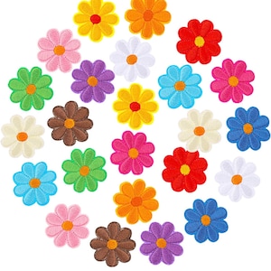 Flower Patches Iron on Ready Set of 24 Daisy Garden Flower Power Brand New Embroidered High Quality! y2k AZ