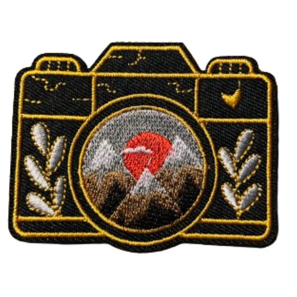 Camera Iron On Ready Patch  Embroidered Filler Patch Hat Bar Patch Outdoor Adventure