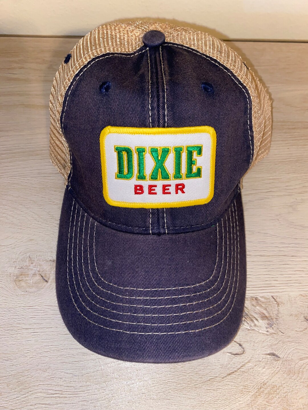 Dixie Beer Hat Patch Style Cap Vintage Look Wash Cap Distressed Brand