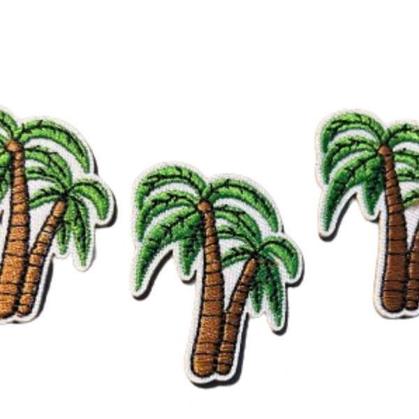 Palm Tree Patch Set of 3!  Iron On Ready Patch  Embroidered Filler Patch Hat Bar Tropical Tree Sun Summer