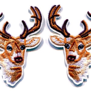 Deer Patch Iron On Ready Buck Patch Brand New - Hunting Outdoors Woods Antlers Rack