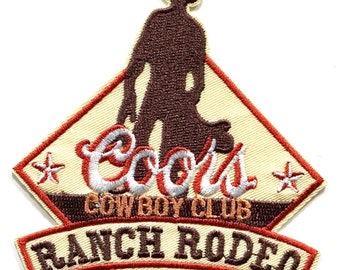 COORS Ranch Rodeo Cowboy Club Beer Patch Iron On Ready Brand New