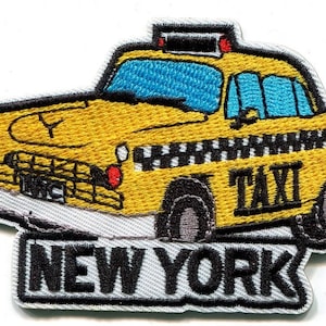 New York Taxi Iron On Ready Patch  Embroidered Filler Patch Hat Bar Taxi NYC City Big Apple
