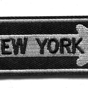 New York Sign Patch Iron On Ready Patch  Embroidered Filler Patch Hat Bar Taxi NYC City Big Apple