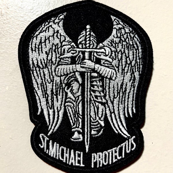 ST. MICHAEL Patch Protect Us Brand New Amazing Embroidered Quality! Hook and Loop Backing Military Police Safety Motorcycle