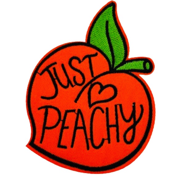 Just Peachy Iron On Patch Embroidered Patch Fruit Summer Peach Georgia Peach Booty Southern