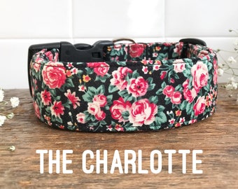 Dog Collar, Dog Collars, Floral Dog Collar, Feminine Dog Collar, Martingale, Buckle Dog Collar, Custom Dog Collar, Fabric Dog Collar, Cute