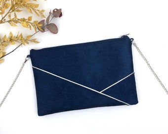 Navy blue and silver pouch perfect for a party or wedding