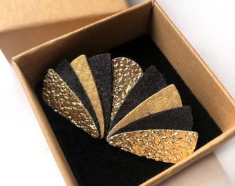 Gold and black women's brooch perfect for accessorizing sweater coat blouse gift for women