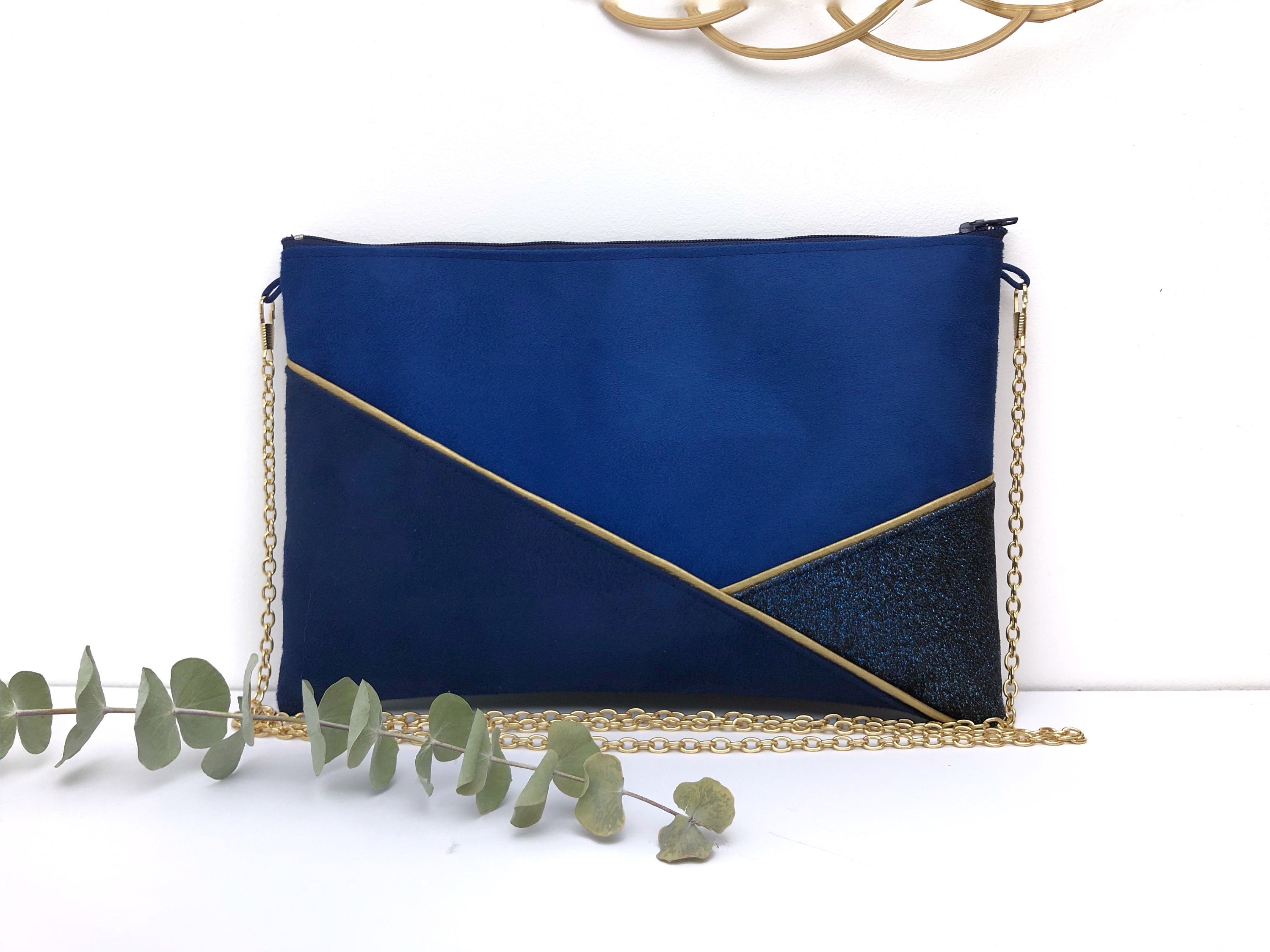 Cobalt Blue and Sequin Clutch Bag Ideal for an Evening or a Wedding Etsy Ireland