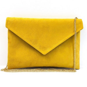 Pochette jaune moutarde unie, pochette enveloppe jaune, pochette personnalisable, mariage jaune moutarde, ThéaLouise image 8