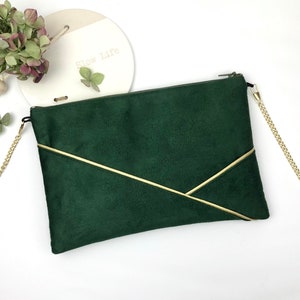 Sac Pochette vert sapin et doré parfait pour une soirée ou un mariage image 8