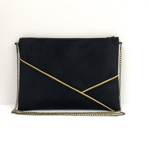 Sac femme Pochette noire et dore parfaite pour une soirée une cérémonie image 6