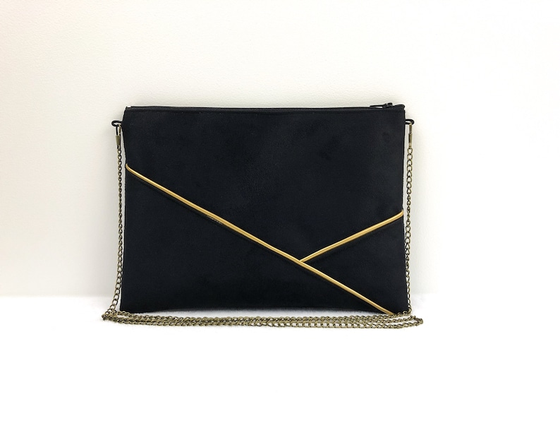 Sac femme Pochette noire et dore parfaite pour une soirée une cérémonie image 6