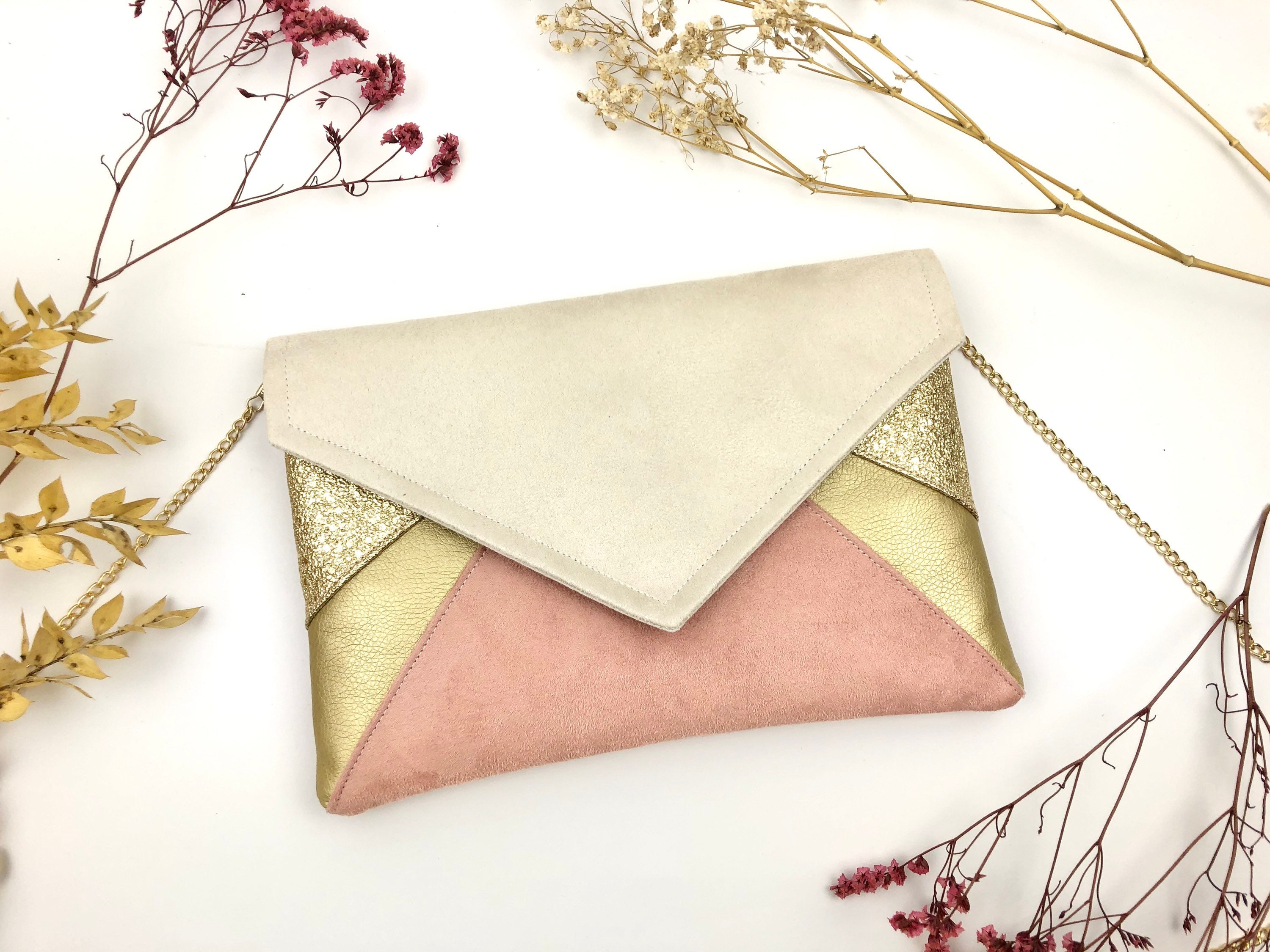 Rose gold envelope clutch sale
