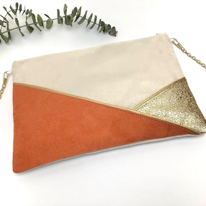 Pochette beige terracotta doré parfaite pour un mariage une soirée image 4