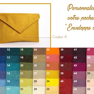 Pochette enveloppe à personnaliser, pochette enveloppe, pochette soirée sur mesure, sac mariage couleur personnalisable, ThéaLouise image 1