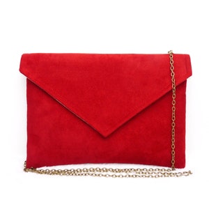 Bolsa de sobre roja, bolsa roja para invitada de boda, bolsa roja para dama de honor, bolsa de boda por encargo, hecha a medida, ThéaLouise