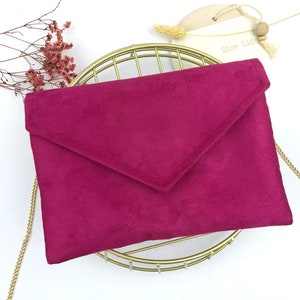 Fuchsia-pinke Clutch, ideal für einen Anlass, eine Hochzeit, einen Abend