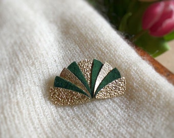 Green and gold women's brooch accessory sweater coat blouse gift for women