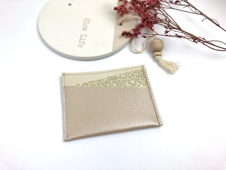 Bankkartenetui CB-Etui in Perlbeige und Gold Bild 3