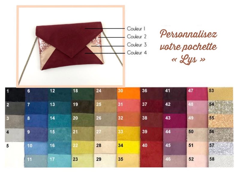 Pochette à personnaliser idéale pour une soirée un mariage image 1