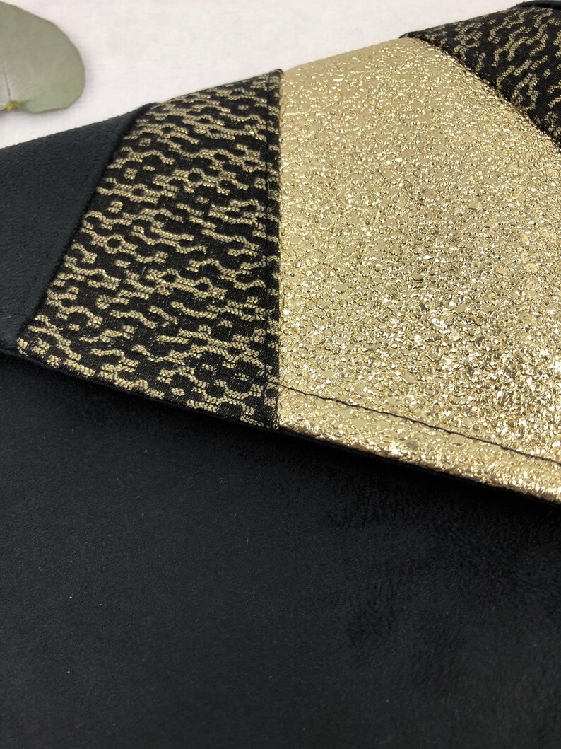 Pochette de soir?�e noire et dor?� ideale pour accessoiriser une - Etsy France