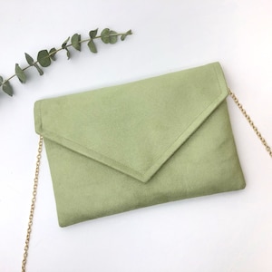 Sac pochette vert sauge parfaite pour mariage demoiselles dhonneur soirée image 1