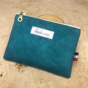 Porte monnaie bleu turquoise petite pochette de sac