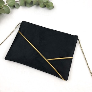 Sac femme Pochette noire et dore parfaite pour une soirée une cérémonie image 5