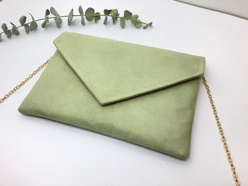 Sac pochette vert sauge parfaite pour mariage demoiselles dhonneur soirée image 3