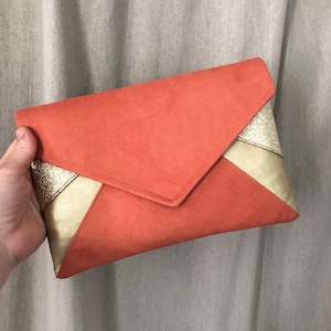 Pochette in terracotta e oro per un matrimonio o una serata immagine 4