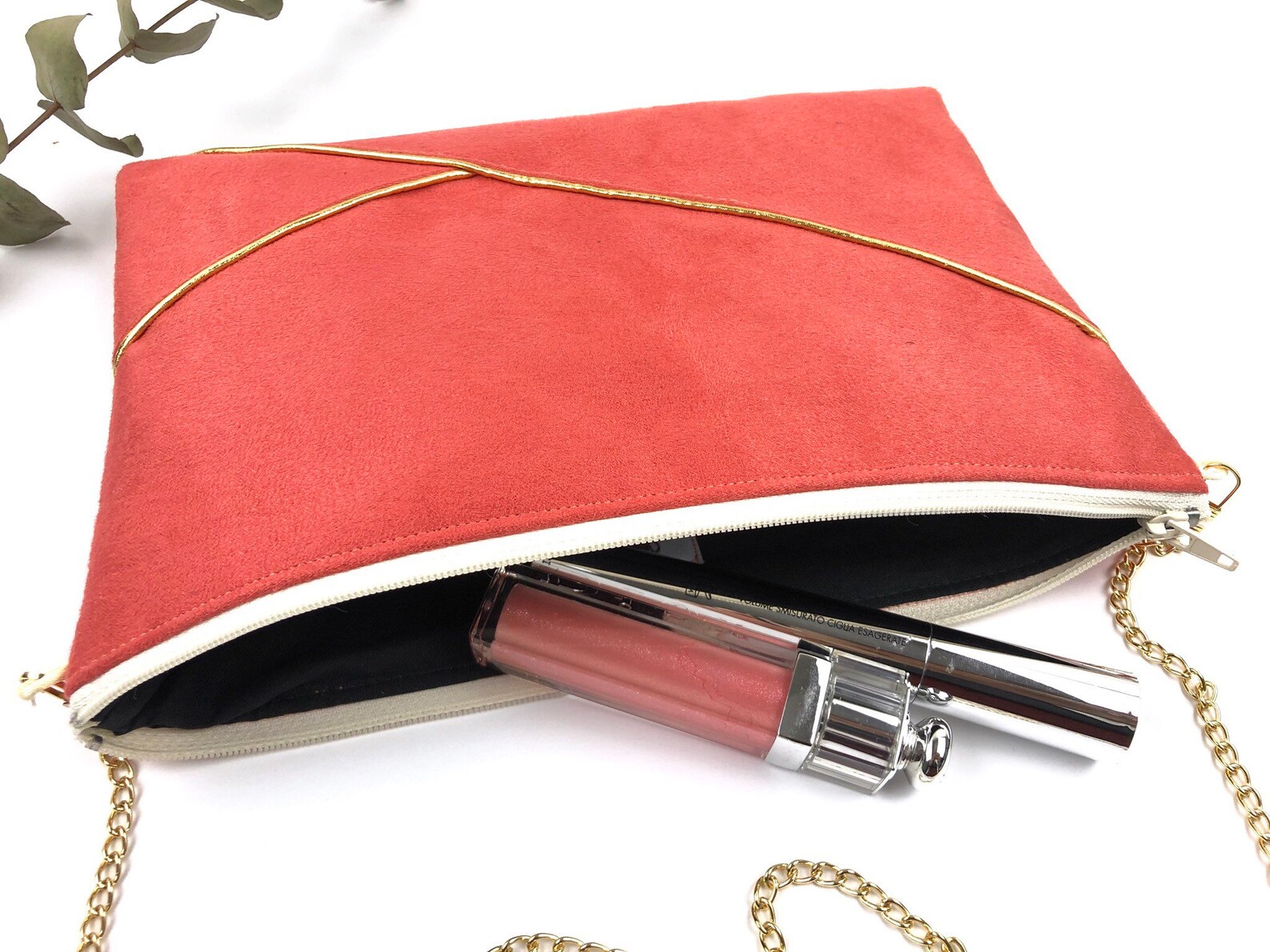 Coral pink clutch bag perfect for wedding guest or bridesmaid Etsy