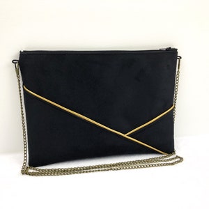 Sac femme Pochette noire et dore parfaite pour une soirée une cérémonie image 7